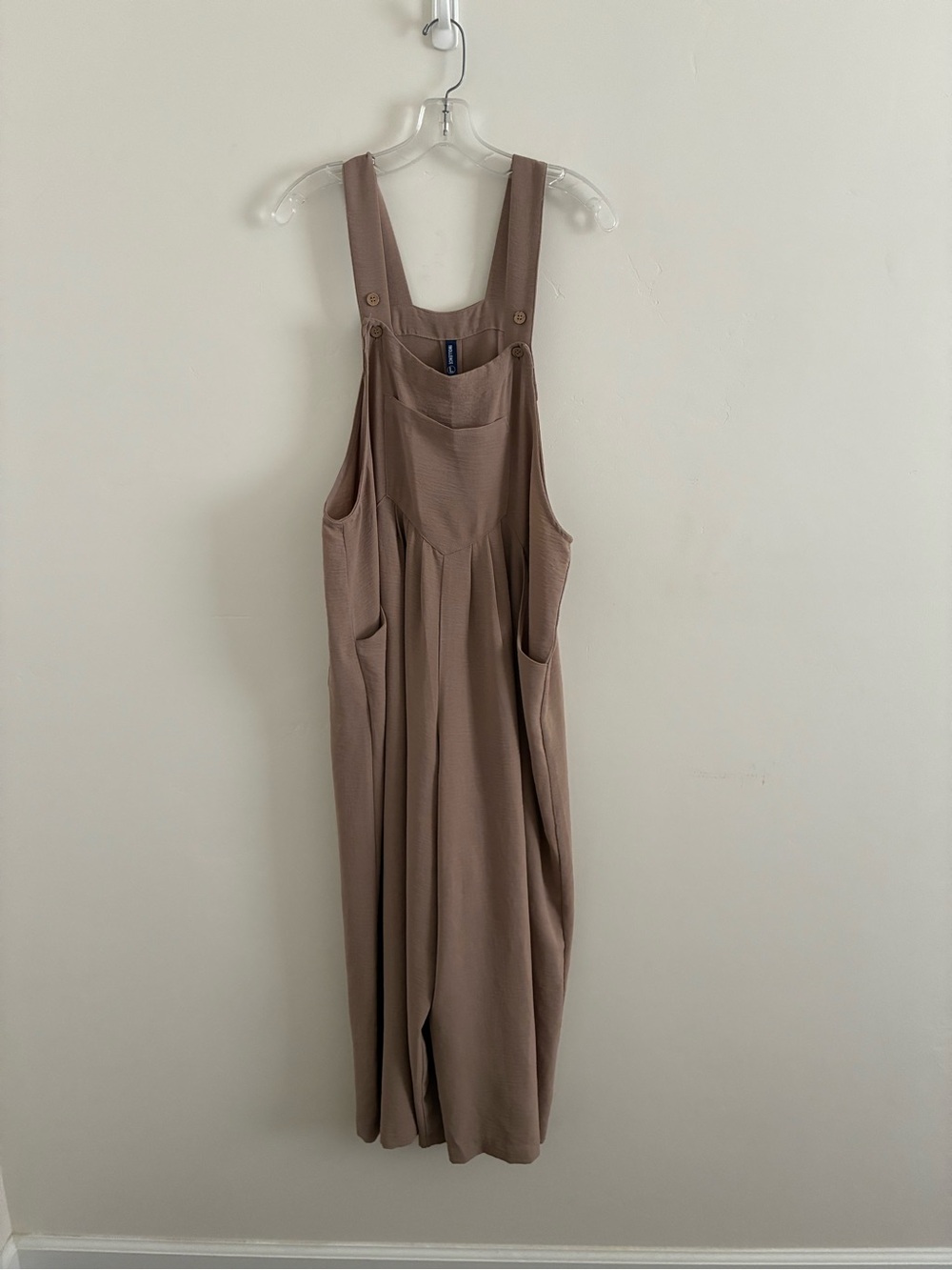 Taupe Womens Jumper Dress Overalls - Unbranded size large